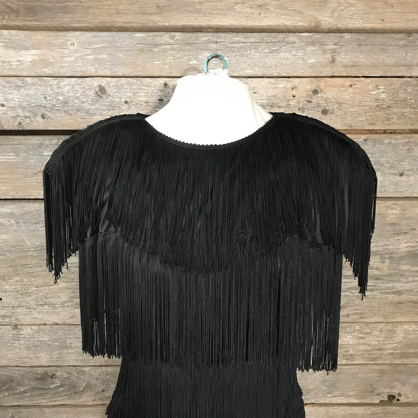 Black Flapper Style Fringe Dress