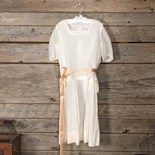 1920’s Girls Two Piece Cotton Batiste Dress