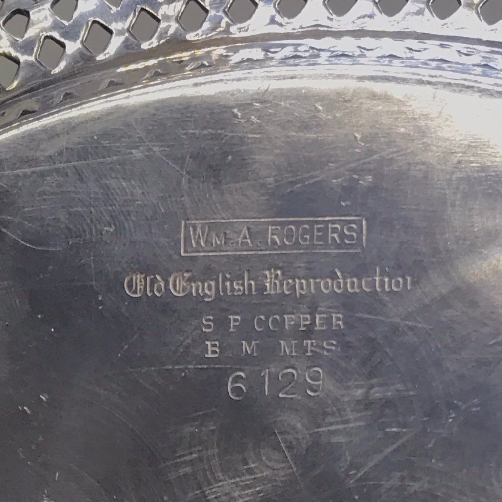 Silver Plate Nut or Candy Tray with Lid, Old English Reproduction, William A Rogers
