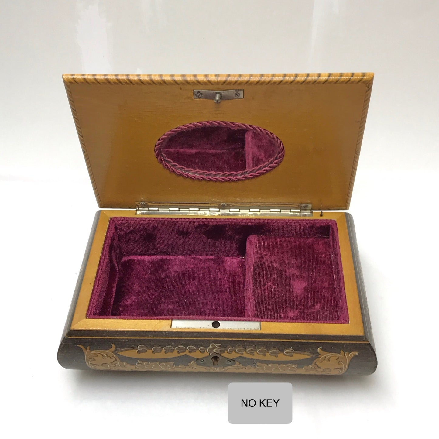 Lador Wood Inlay Music Box, Working Condition, WEAR AND REPAIR