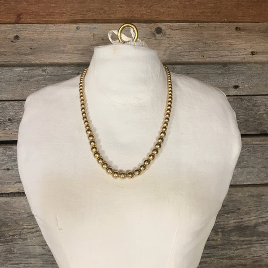 Napier 24 inch Gold Beaded Necklace on Chain, Napier, Collectible Costume Jewellery
