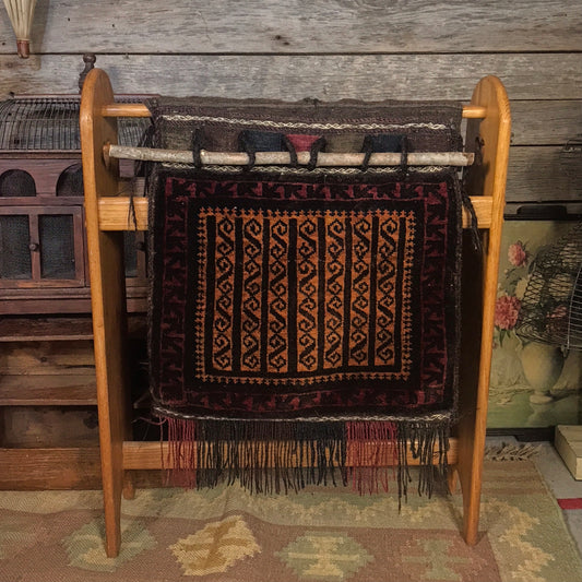 Vintage Carpet Saddle Bag, Upcycled Crafts, Home Furnishing Decor, WEAR and TEAR