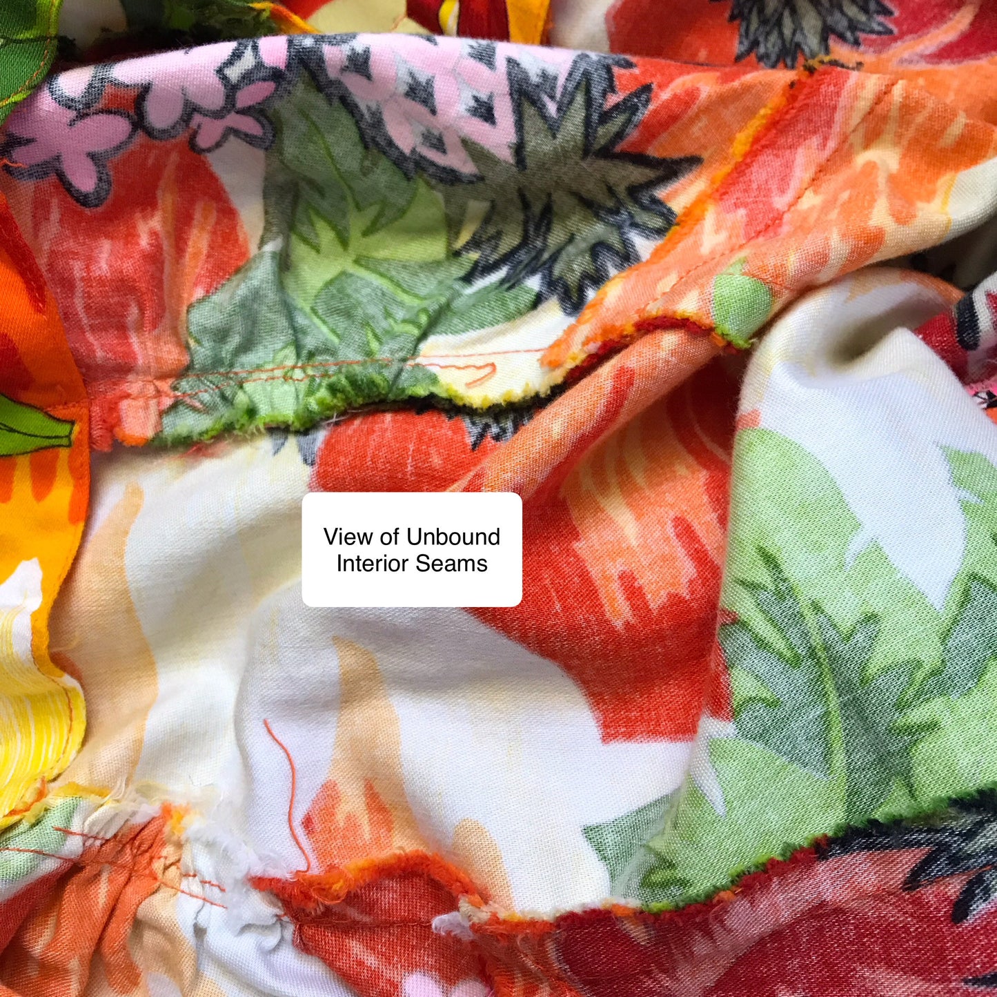 Vintage Floral Hawaiian Dress, Hukilau Fashions, Pink Pineapples and Sunsets, 100% Cotton