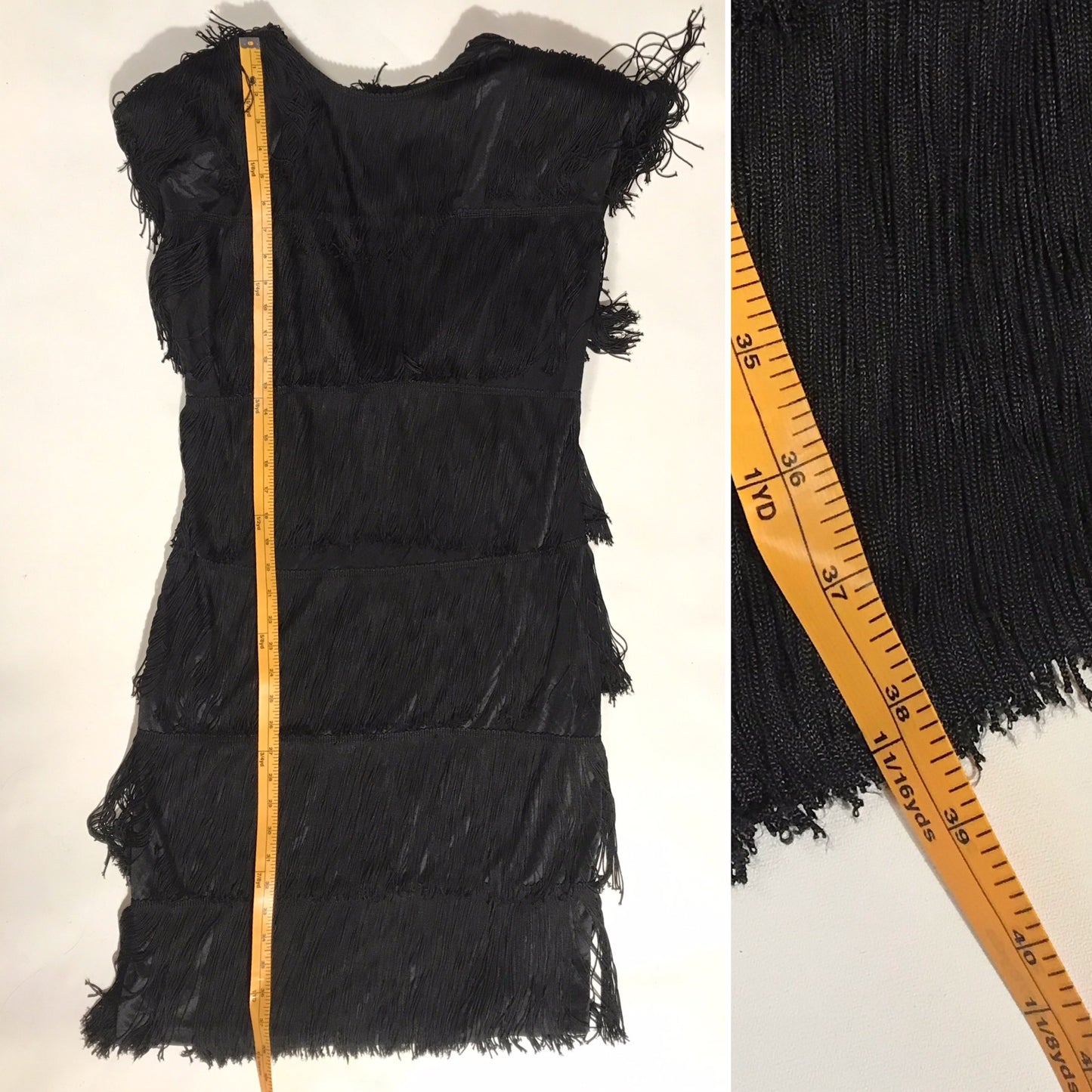 Black Flapper Style Fringe Dress