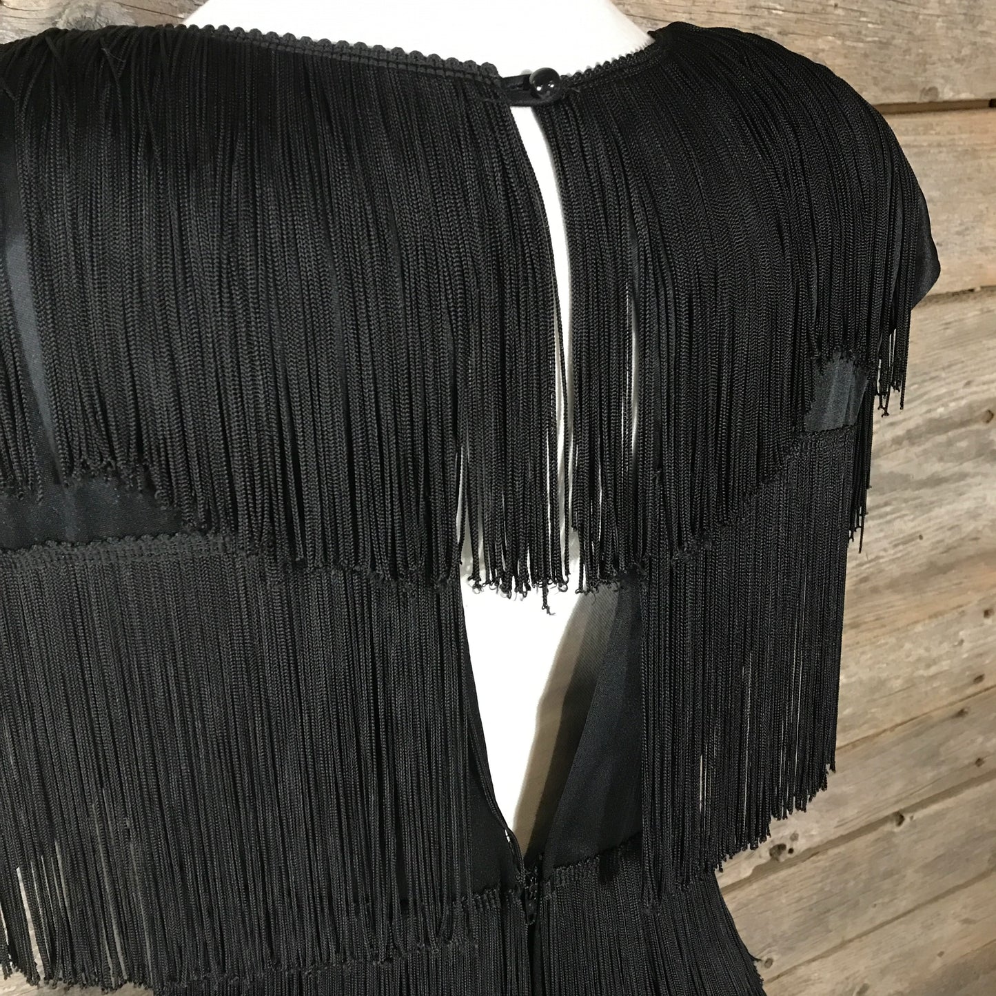 Black Flapper Style Fringe Dress