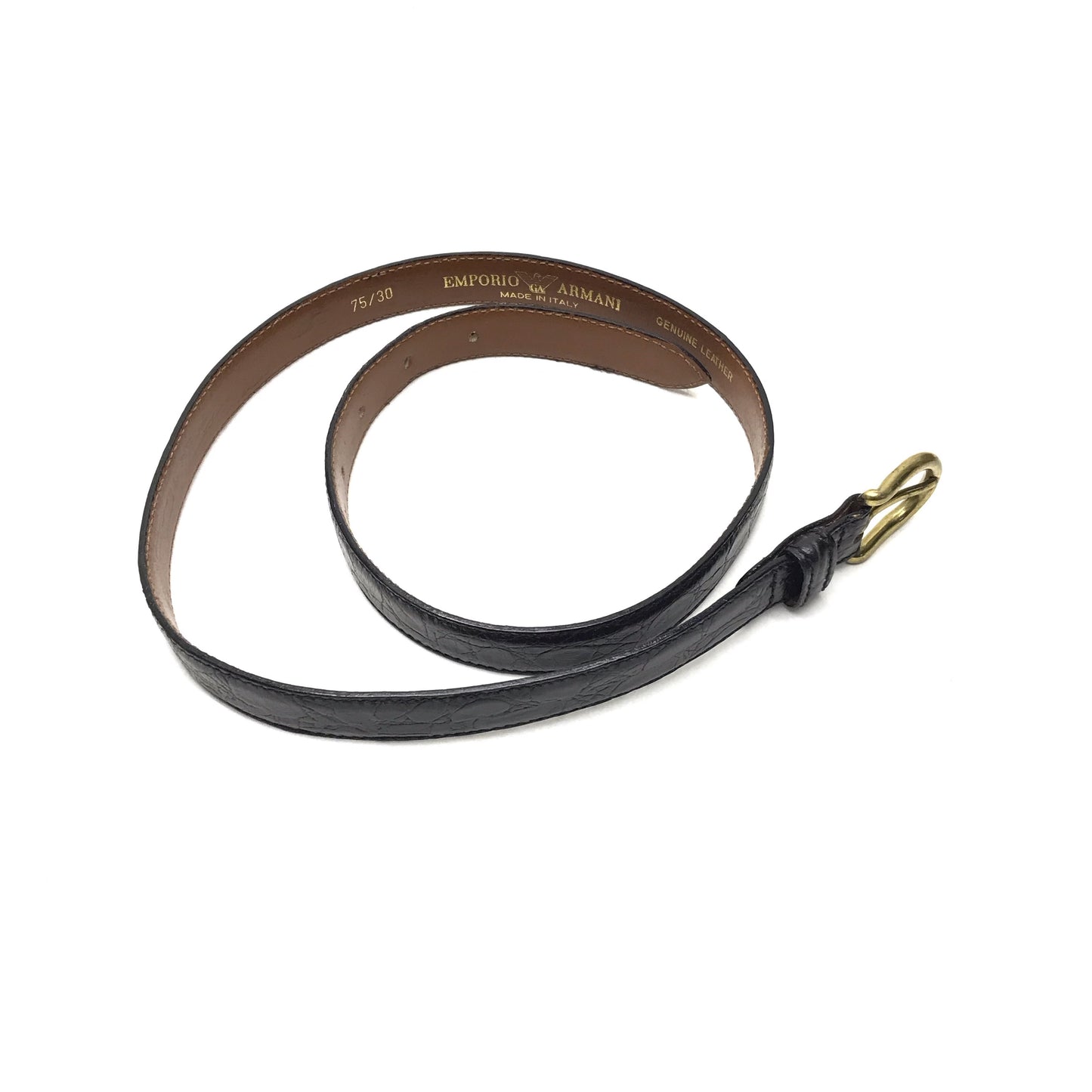 Emporio Armani Black Leather Belt