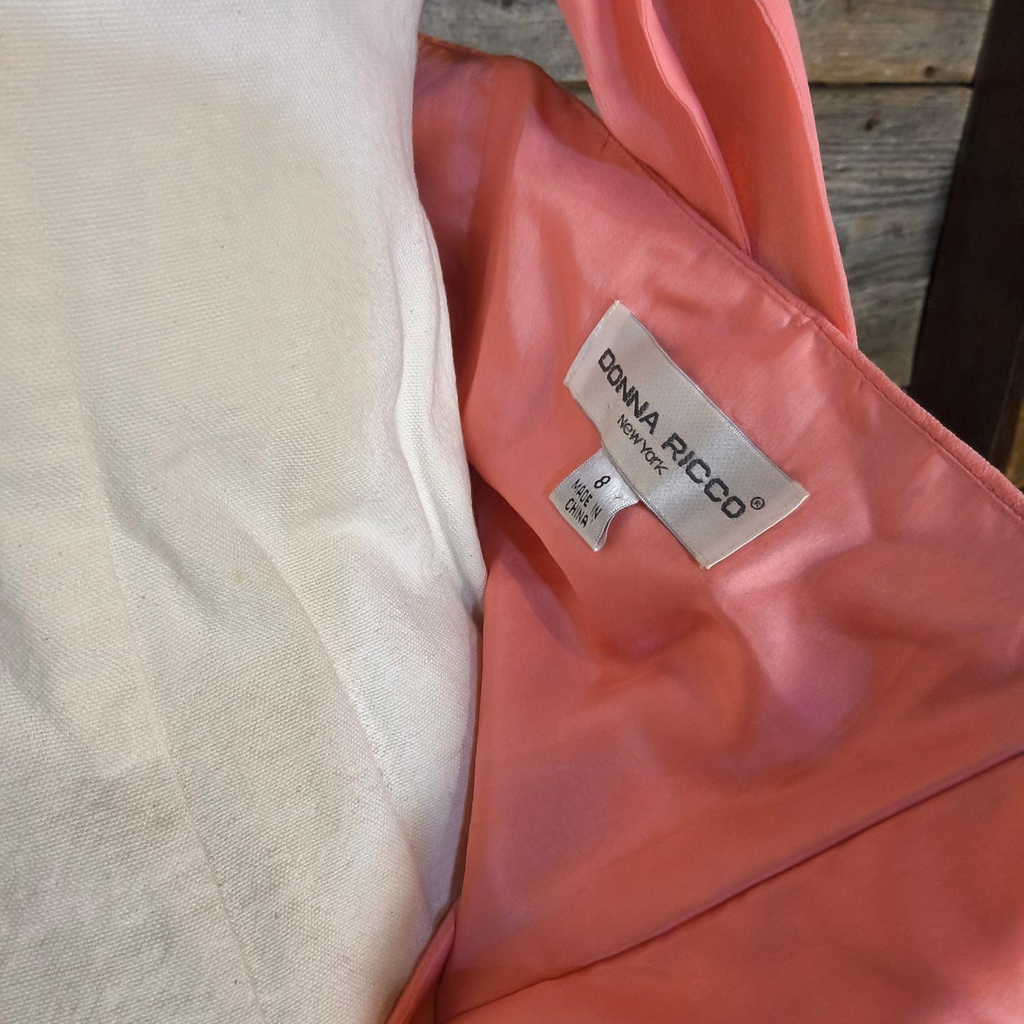 Donna Ricco Pink Silk Halter Dress with Hankerchief Hem, Size 8