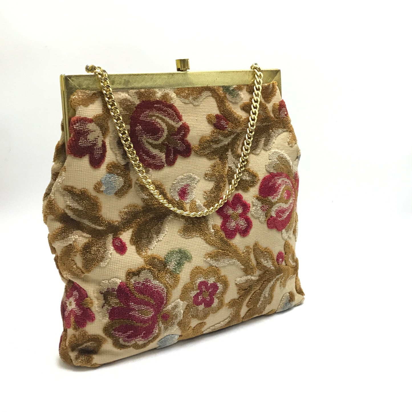 Chenille Tapestry Style Purse, Carpet Bag, circa 1950s, Garay & Co. (1937-1981)