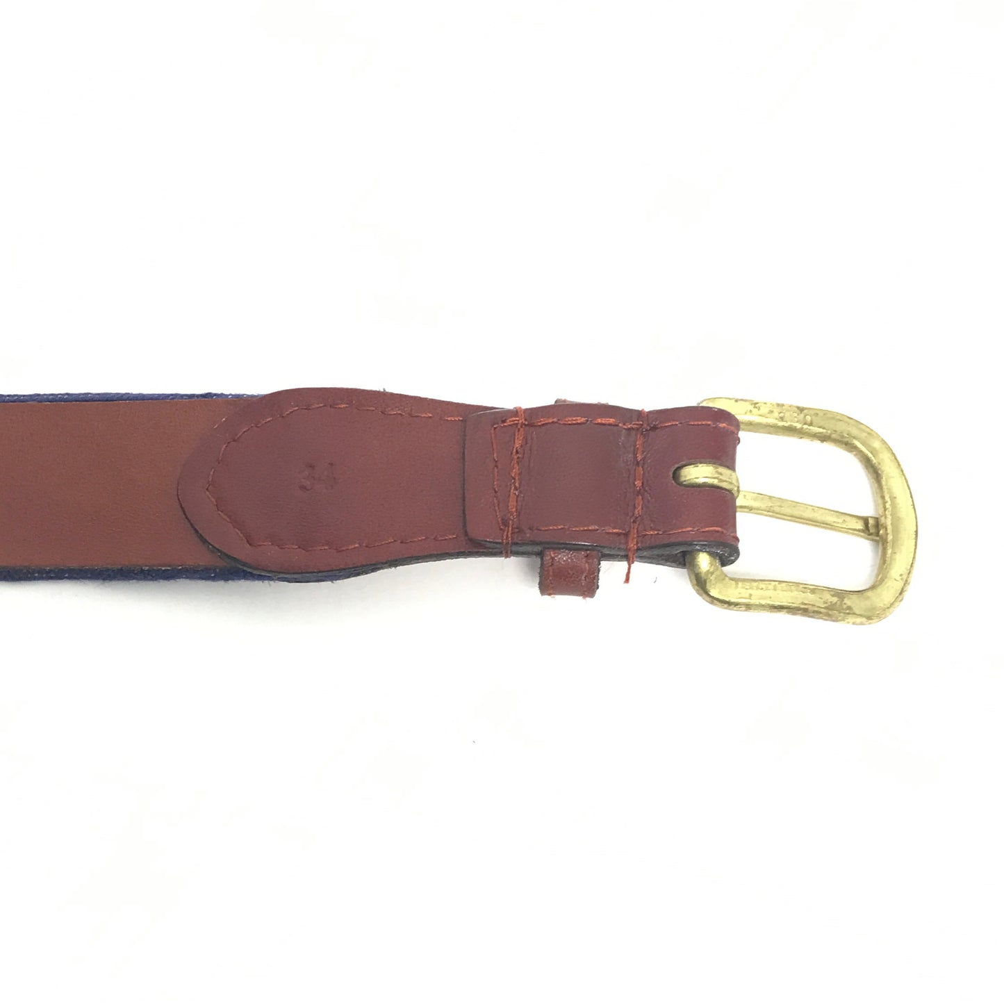 Smathers and Branson Needlepoint & Leather Belt, Lacrosse