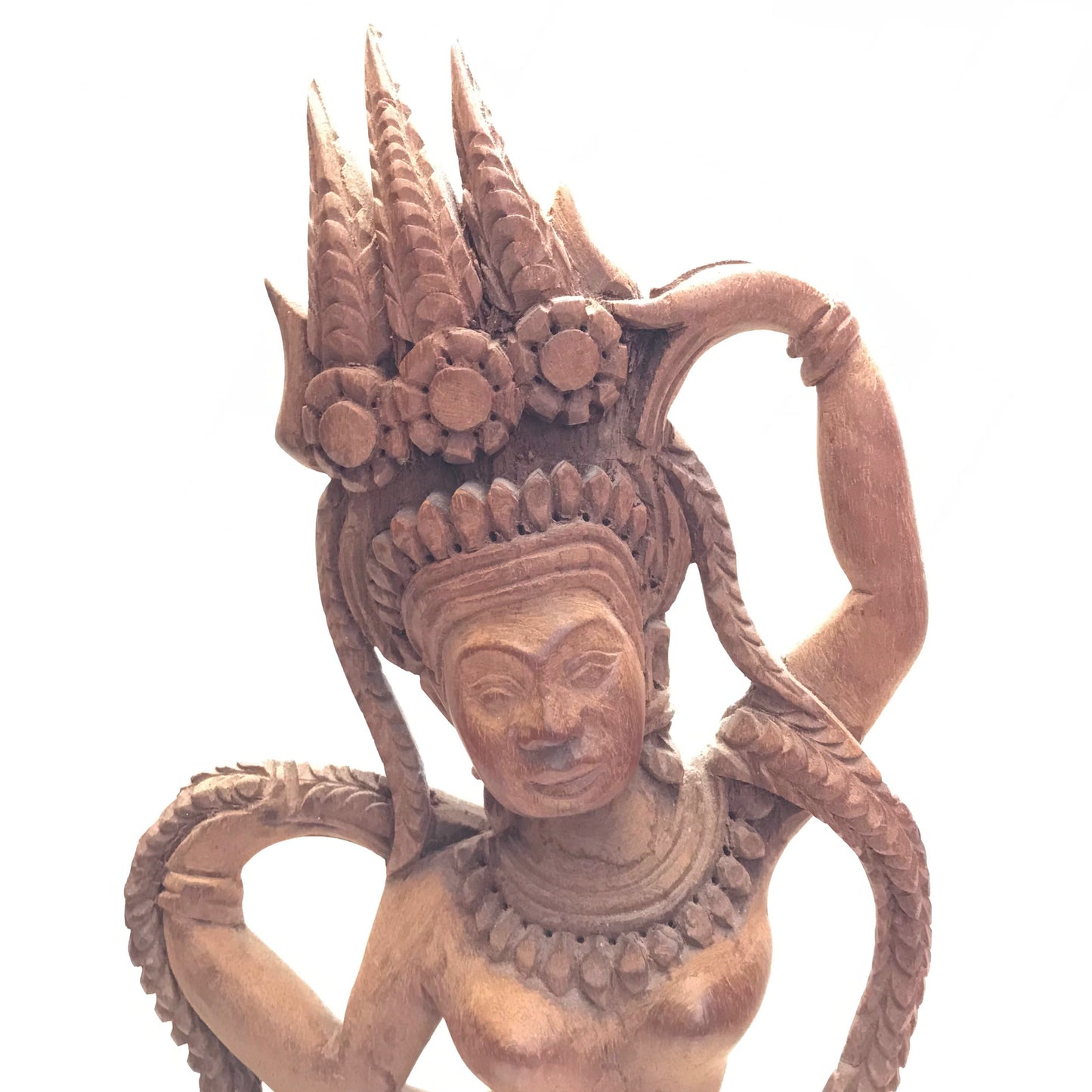 Carved Khmer Figurine, Apsara Dancer, Unvarnished