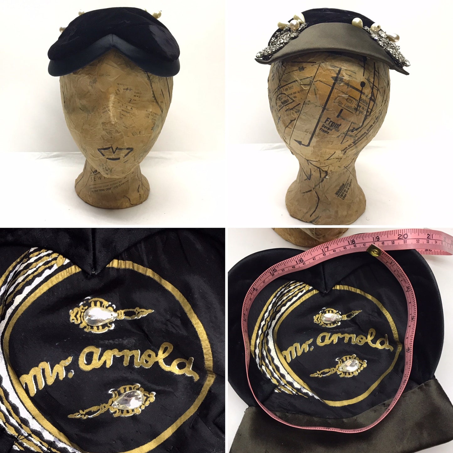 Lot of 5 Vintage Felt or Velvet Hats for Costuming, Quality Designs, Some in Need of SMALL REPAIRS