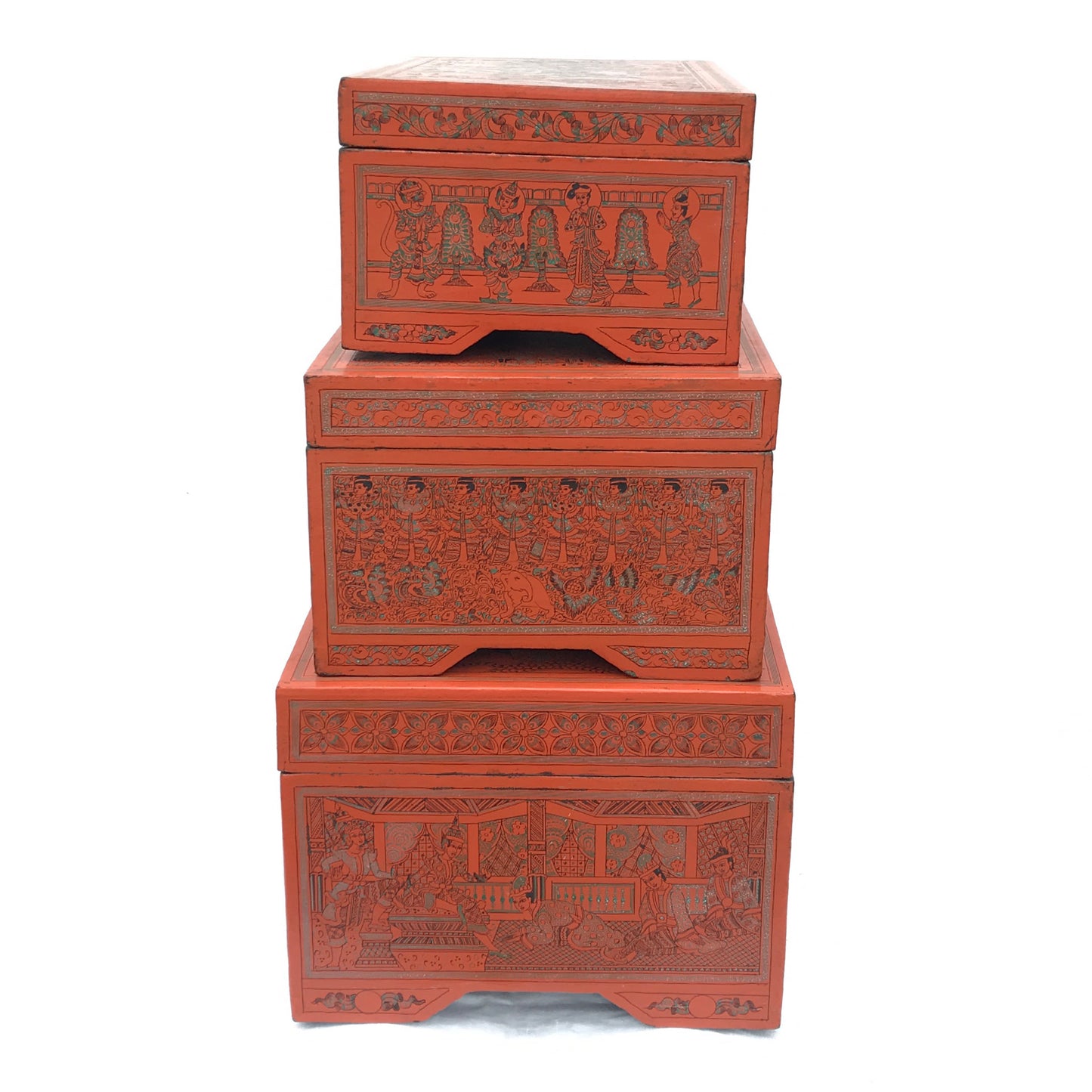 Thai Lacquerware Stackable Nesting Boxes