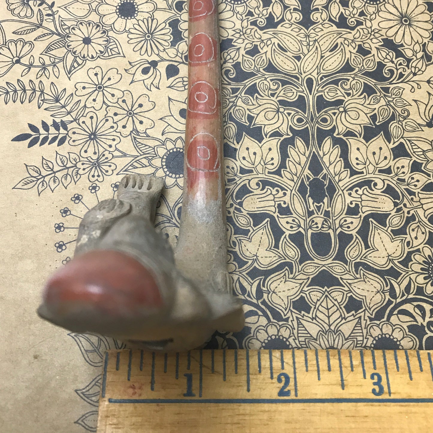 Handmade Clay Pipe, South American Effigy Pipe, Anthropomorphic Ceremonial Smoking Pipe