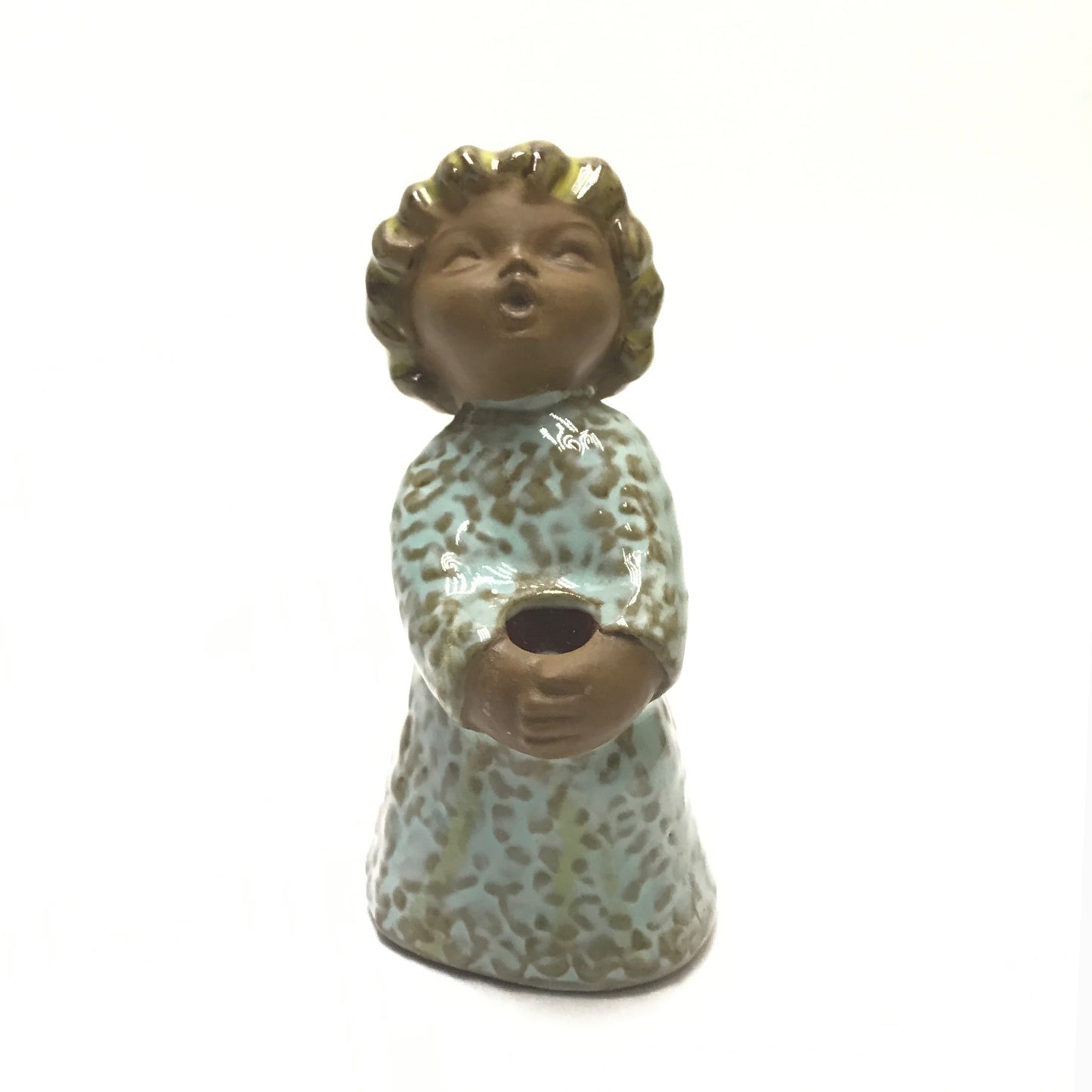 Vintage Goebel Mini Candle Holder Light Teal Cherub, 1966