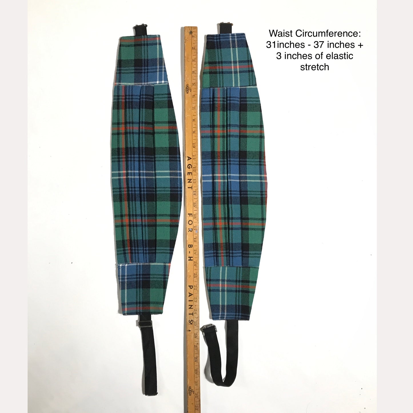 Pair of Tartan Cummerbunds, Highlander Collection, 100% Wool