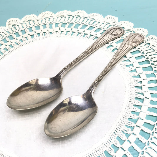 1939 World’s Fair Souvenir Teaspoons, Wallace Silver Plate