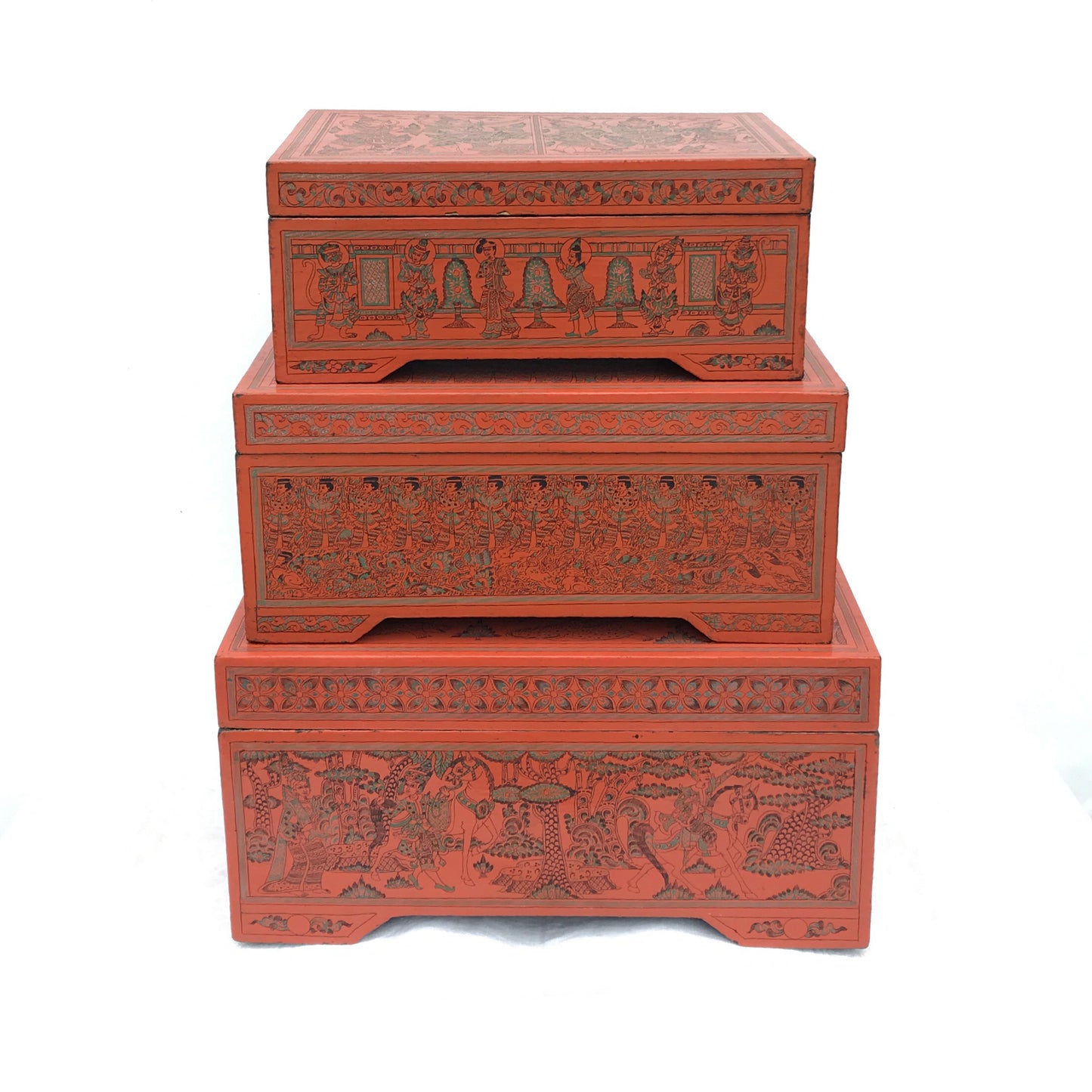 Thai Lacquerware Stackable Nesting Boxes