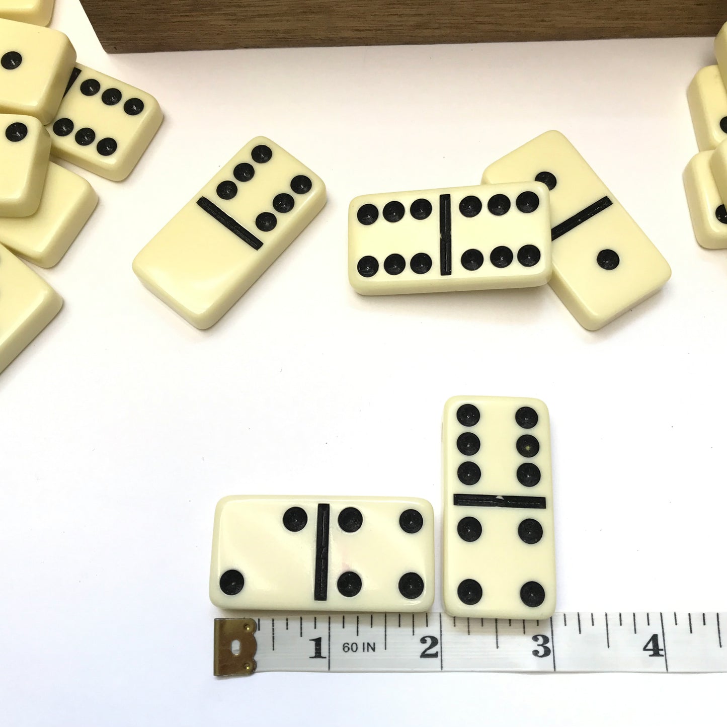 Lot of Vintage Dominoes, Double Six Boxed Set Plus 2 Other Sets, One Set missing one tile, 83 Dominoes, Bakelite-like Hard Plastic Material