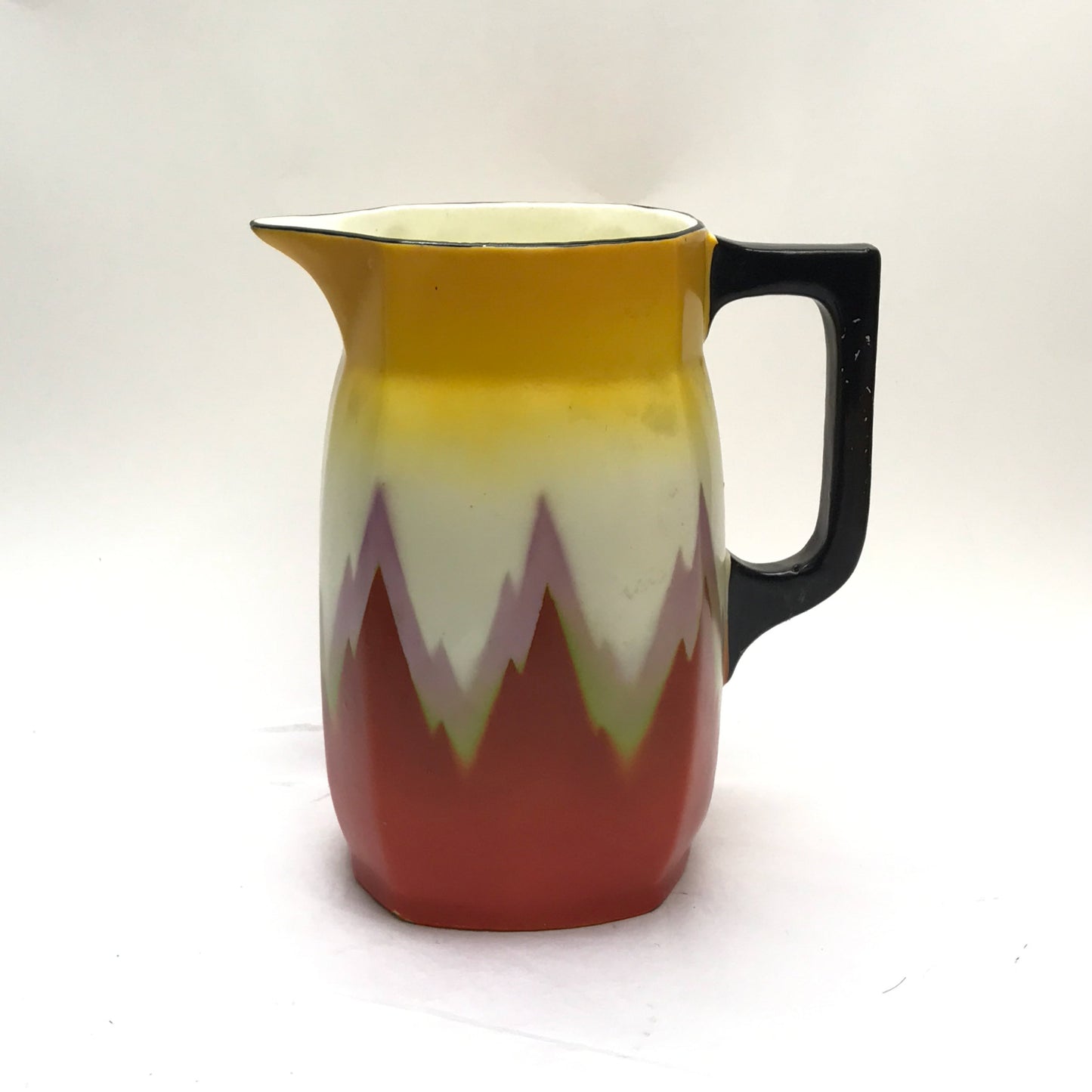 Bern Art Deco Art Pottery Pitcher, Czechoslovakia, MINOR FAULTS