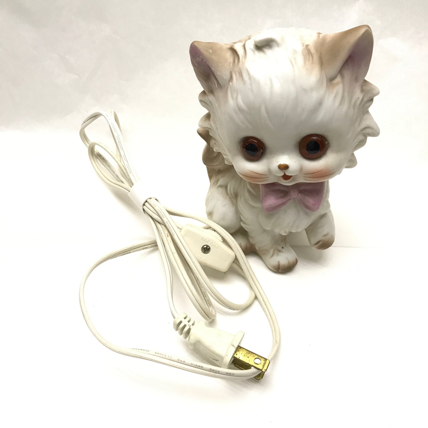 Retro Ceramic Kitten Nightlight Lamp