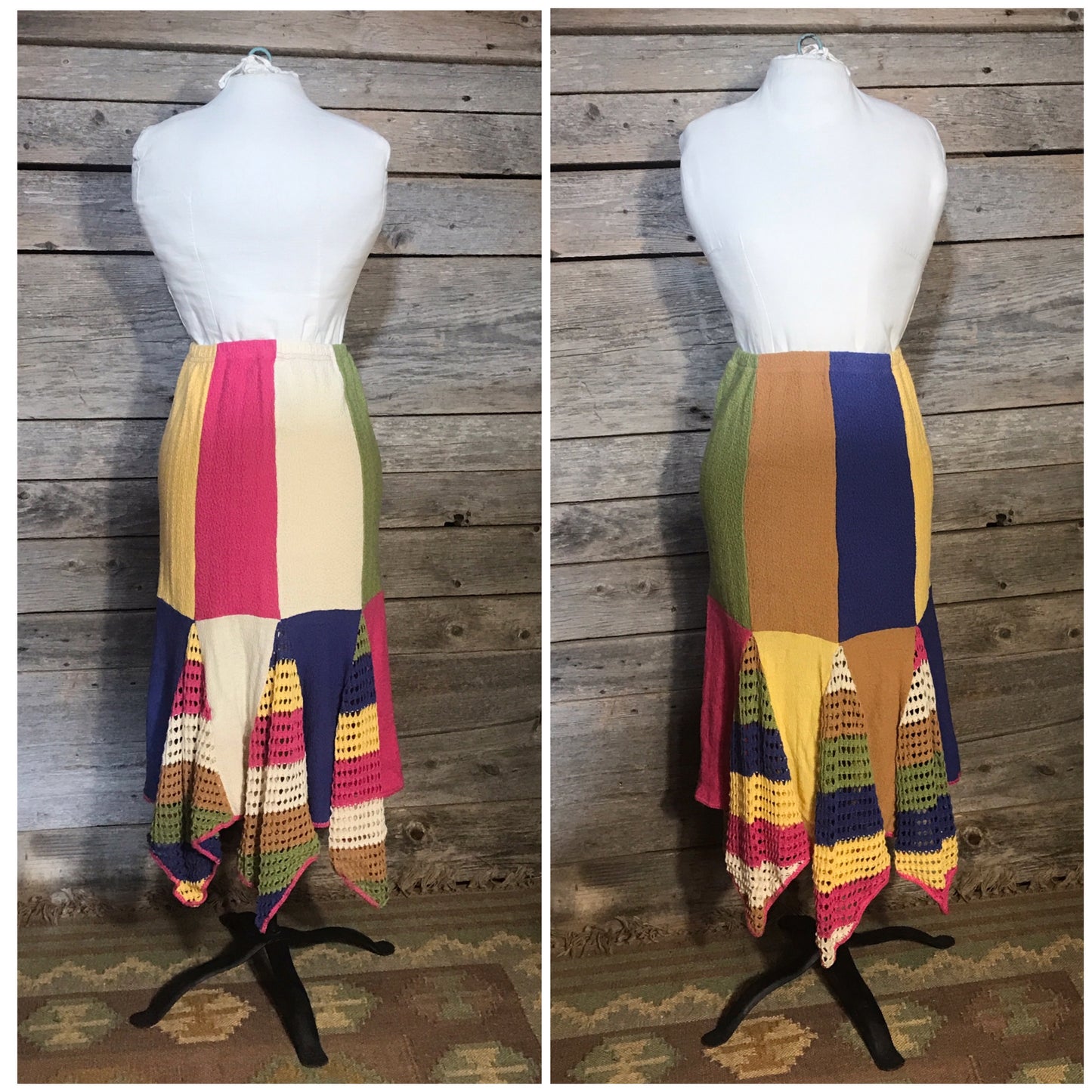 Vintage Cotton Knit 2 Piece Skirt Set, Brand: Yusutex, Peru