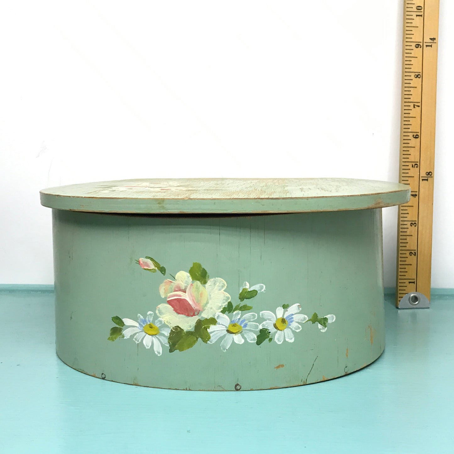 Large Shabby Chic Wooden Storage Box, Distressed Handpainted