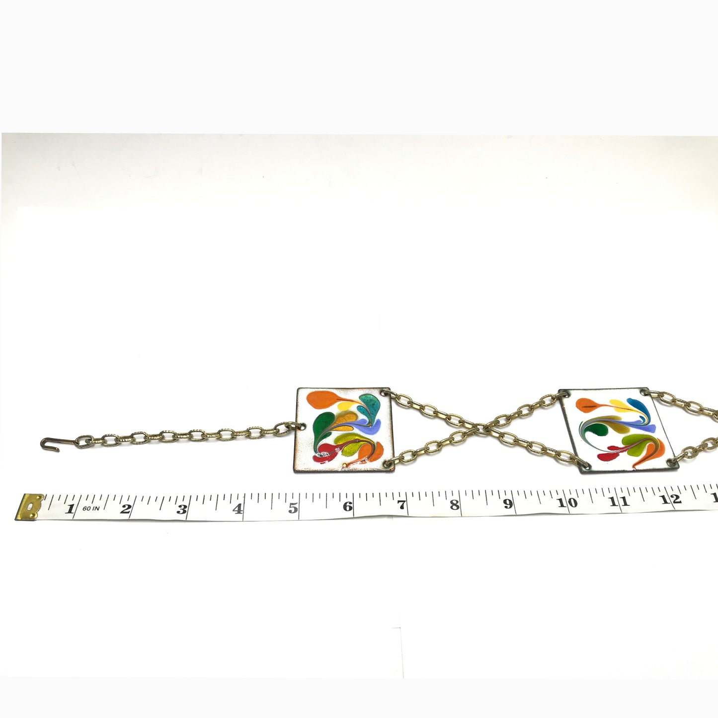 Multicoloured Enamel Panel Chain Belt