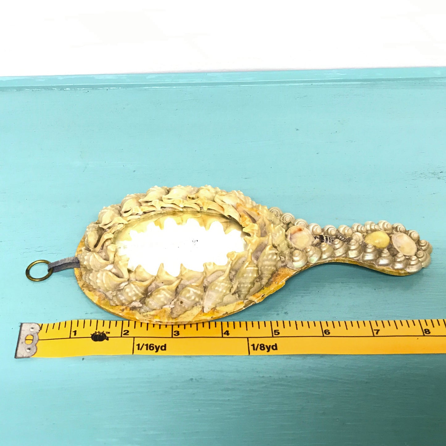 Victorian Shell Mirror, Hanging Hand Mirror