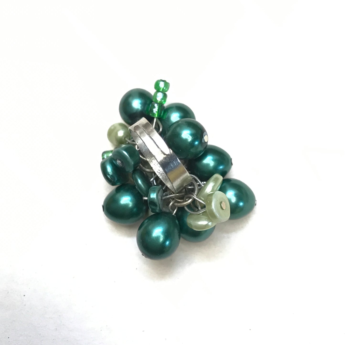 Cha Cha Ring Green Pearlized Beads, Cocktail Ring