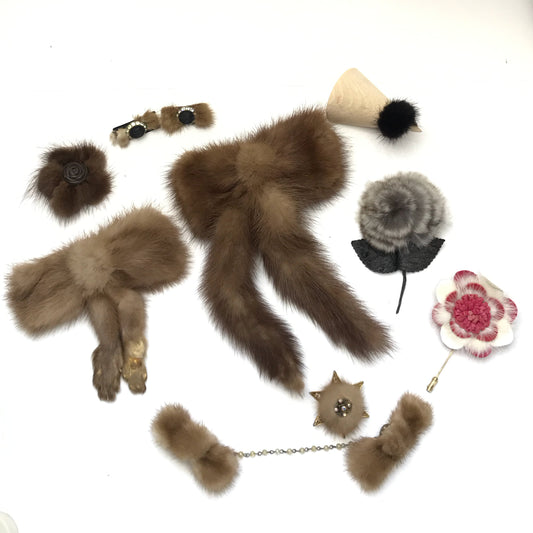 Vintage Furry Jewellery Lot, Pins & Clips, WEAR and TEAR