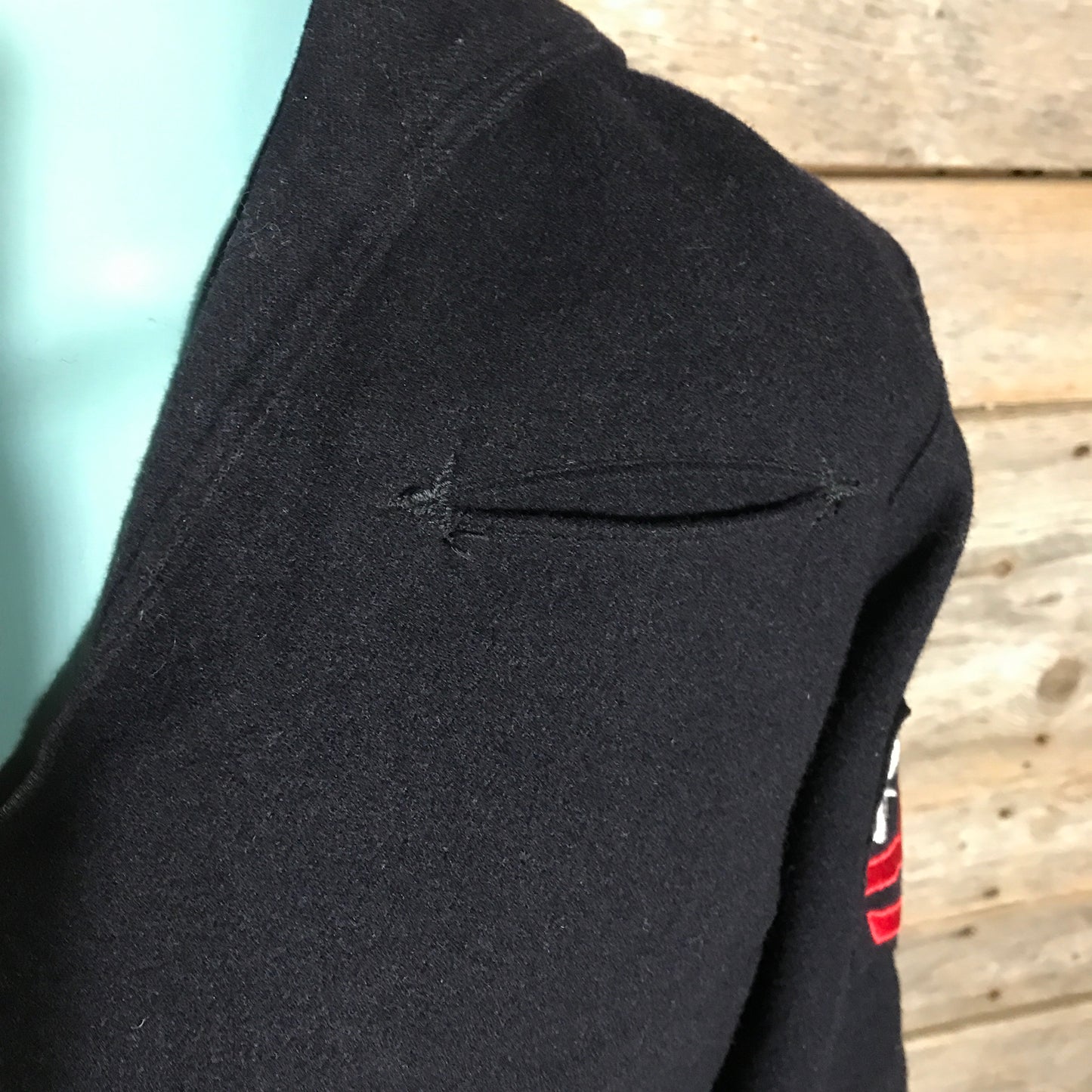 Vintage US Navy Sweater, Aviation Metalsmith Patch, 100% Wool, Sailor Collar