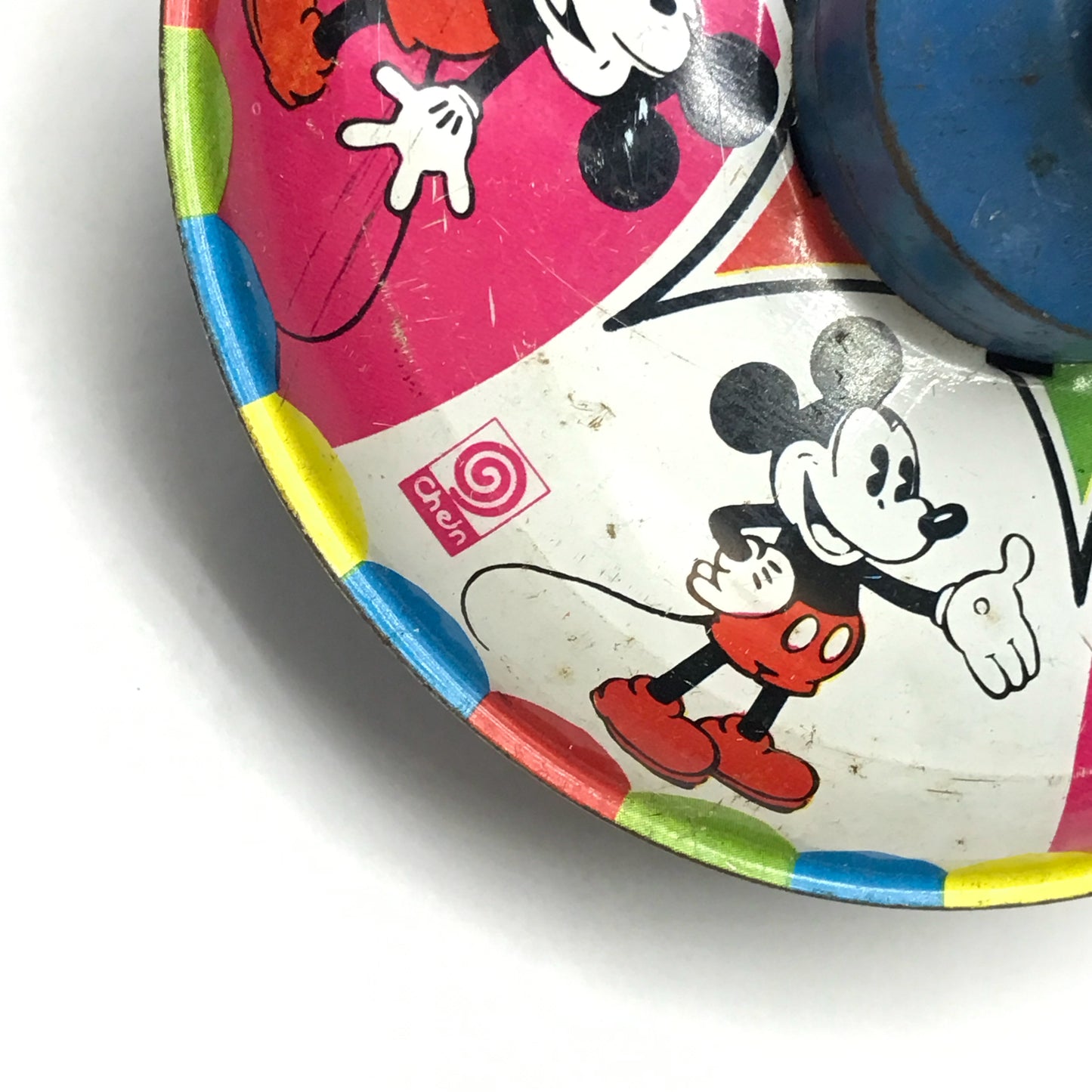 Vintage Mickey Mouse Spinning Top, Metal, Chein Brand