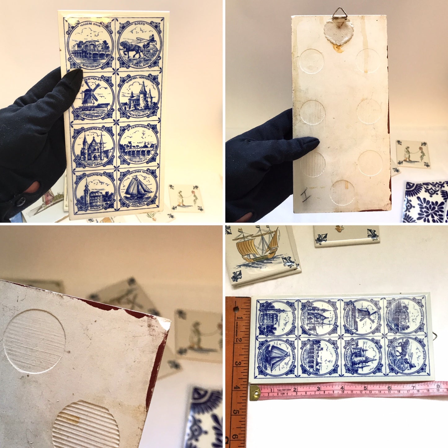 Mixed Lot of Decorative Dutch and Italian Ceramic Tiles, Various Dimensions and Conditions