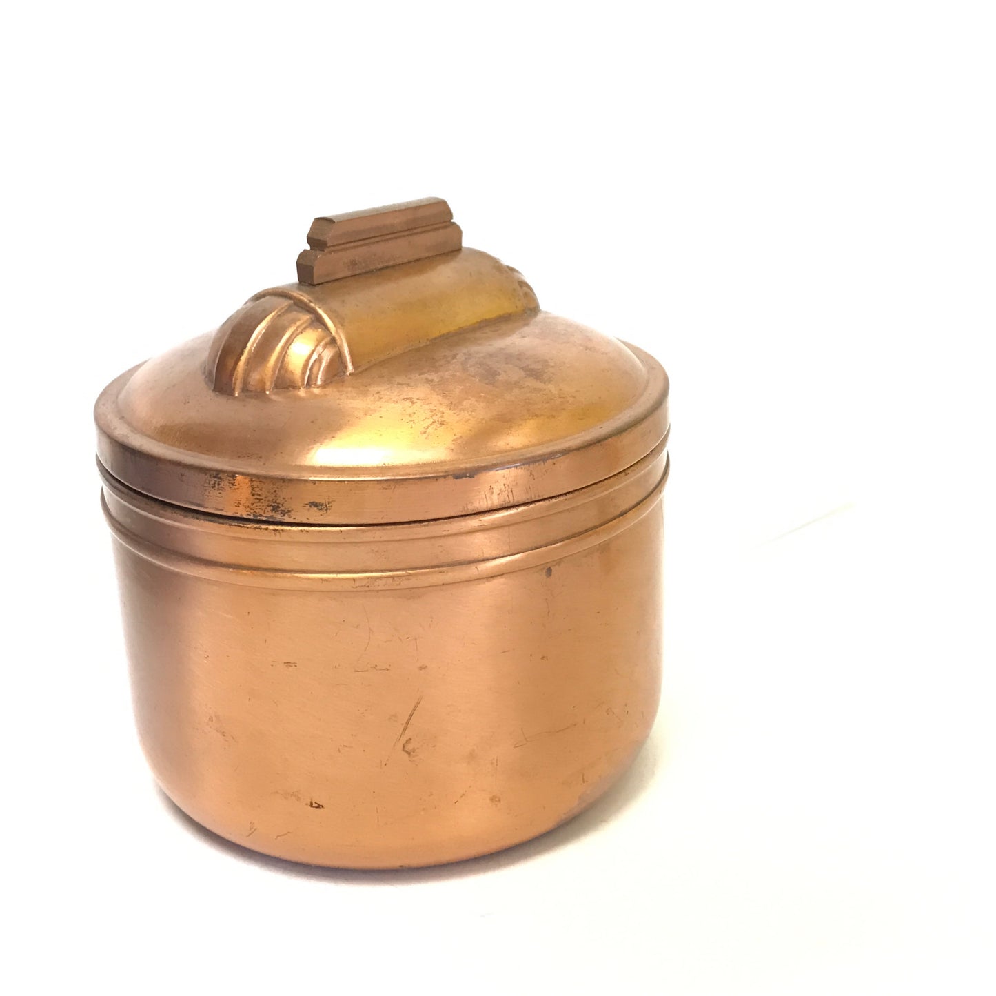 Art Deco Copper Humidor, Tobacco Canister, Retro Container, Tea Caddy