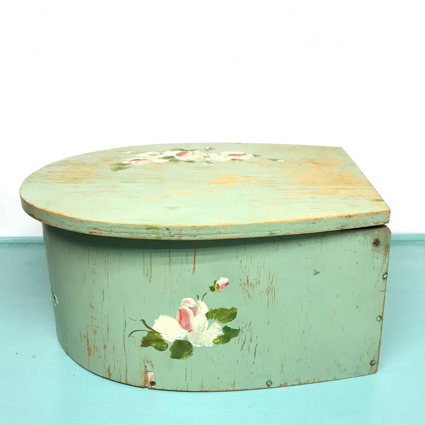 Large Shabby Chic Wooden Storage Box, Distressed Handpainted