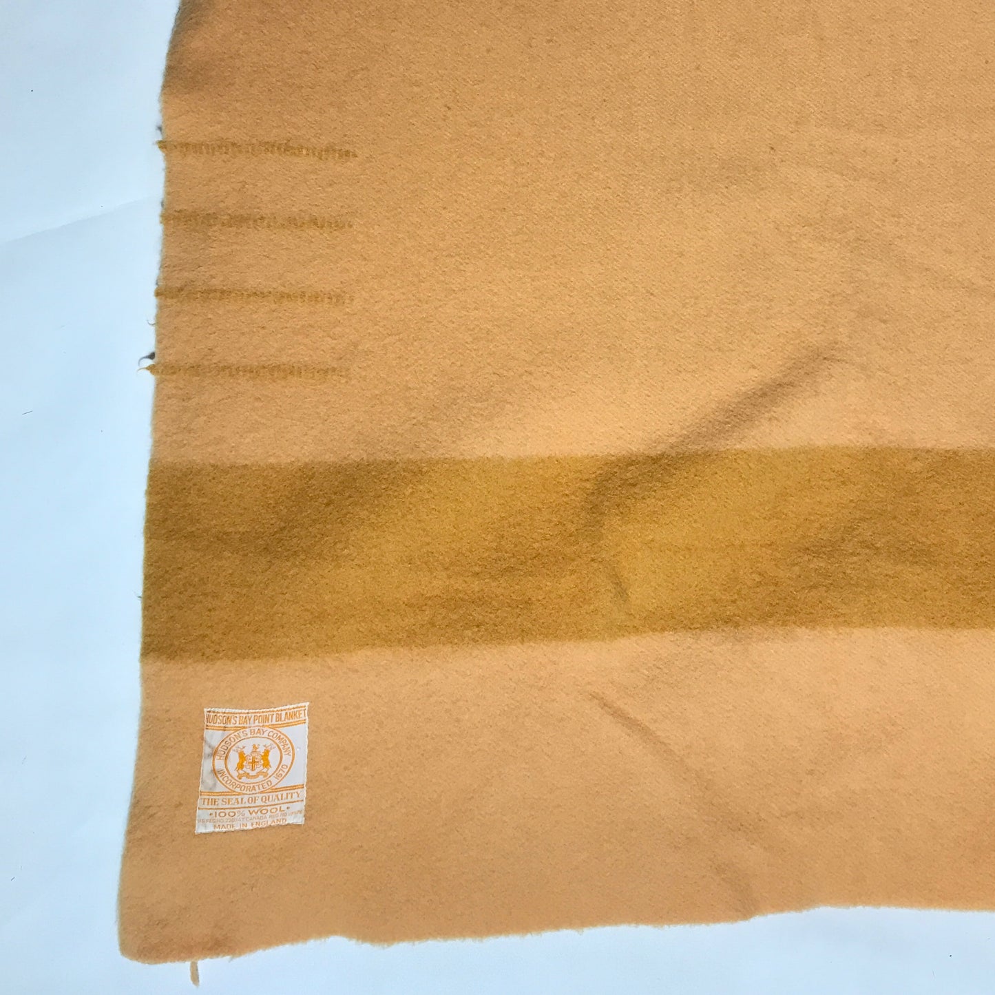 Vintage Peach Hudson Bay Company 4-Point Wool Blanket,