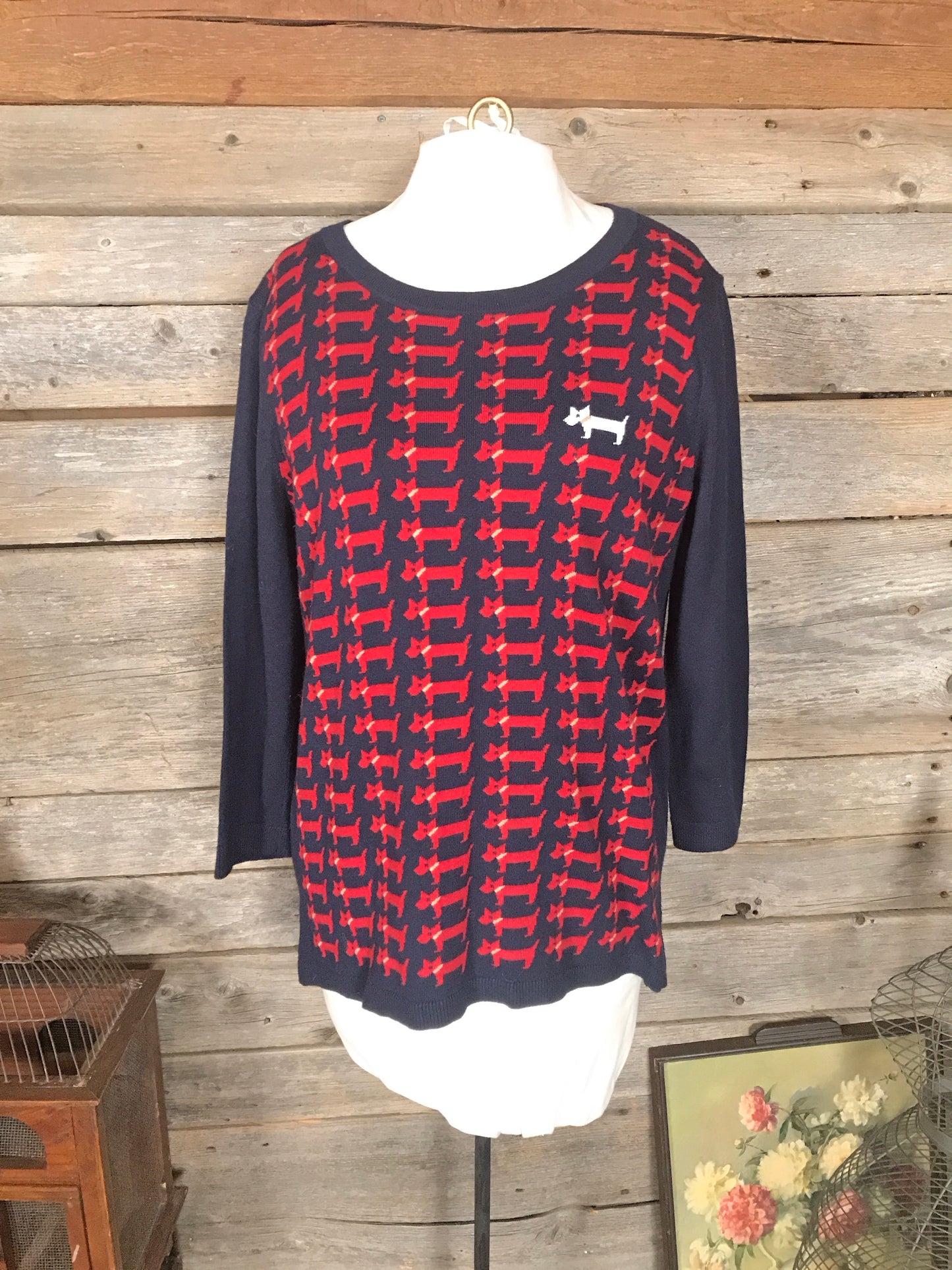 Talbot’s Dark Blue and Red Sweater, Size L