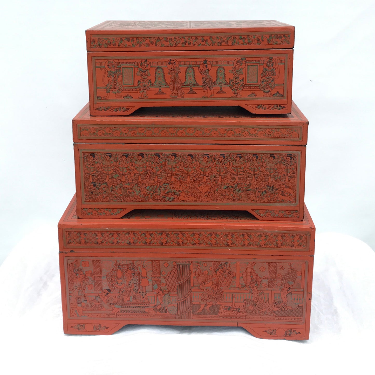 Thai Lacquerware Stackable Nesting Boxes