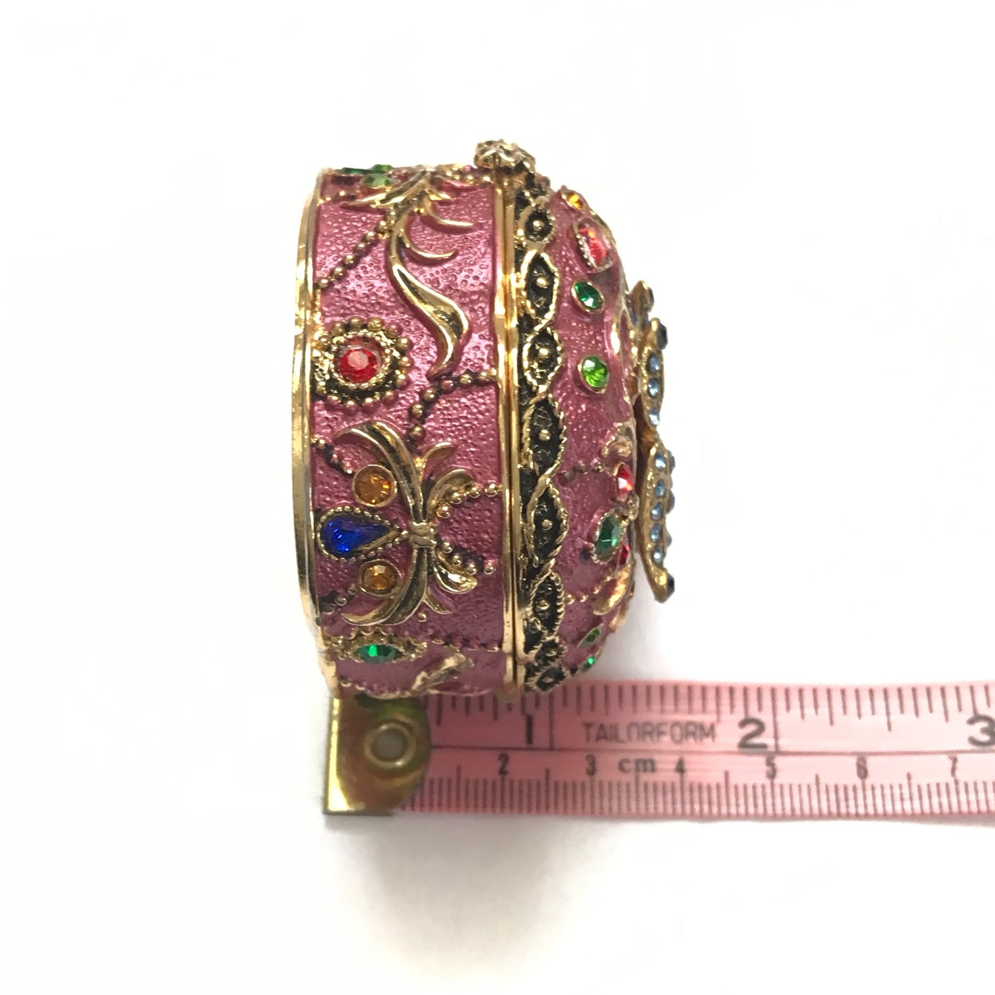 Enamel and Rhinestone Ring or Pill Box