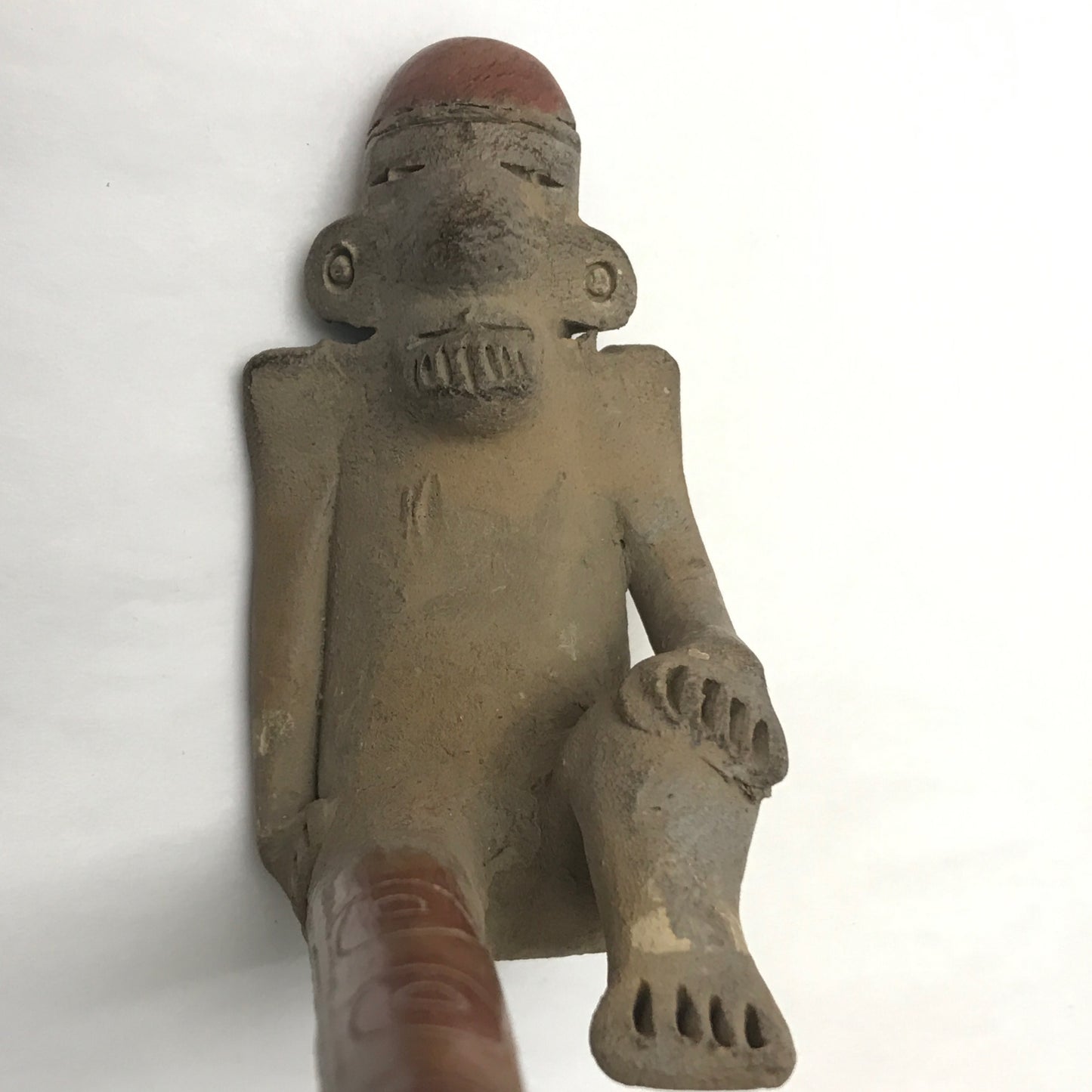 Handmade Clay Pipe, South American Effigy Pipe, Anthropomorphic Ceremonial Smoking Pipe