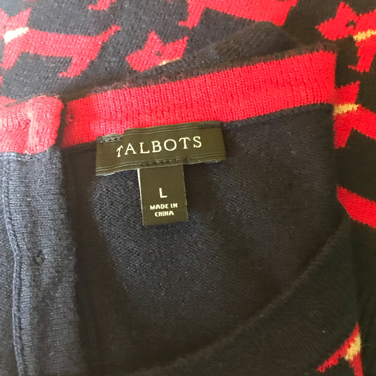 Talbot’s Dark Blue and Red Sweater, Size L