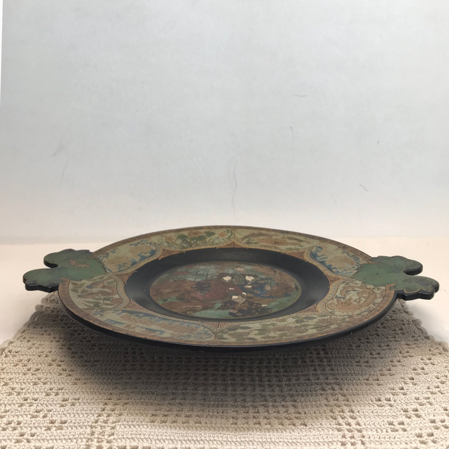 Antique Lacquer Pedestal Plate, Decorative Lacquerware,  Japanese Lacquerware, SIGNS of WEAR