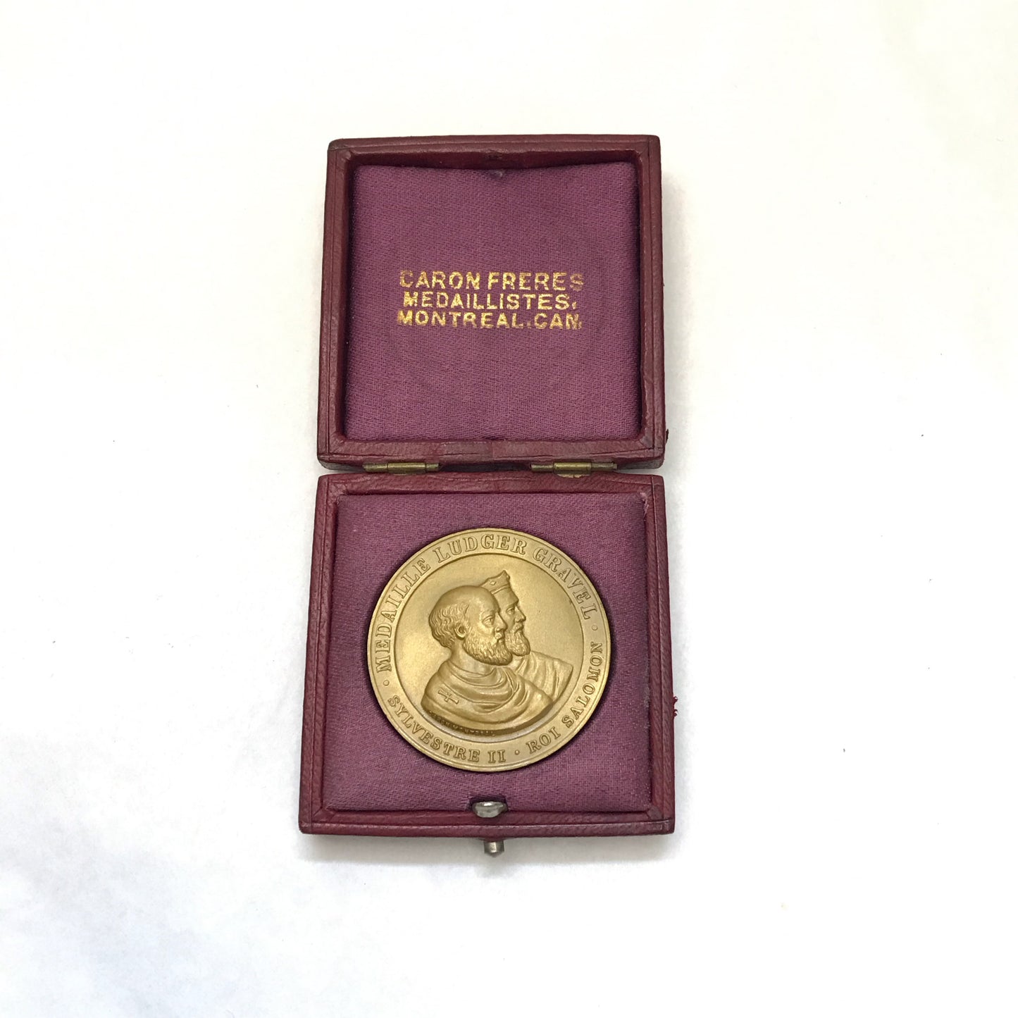 Ludger Gravel Arithmetic Medal, Manufactured by Caron Freres, Montreal