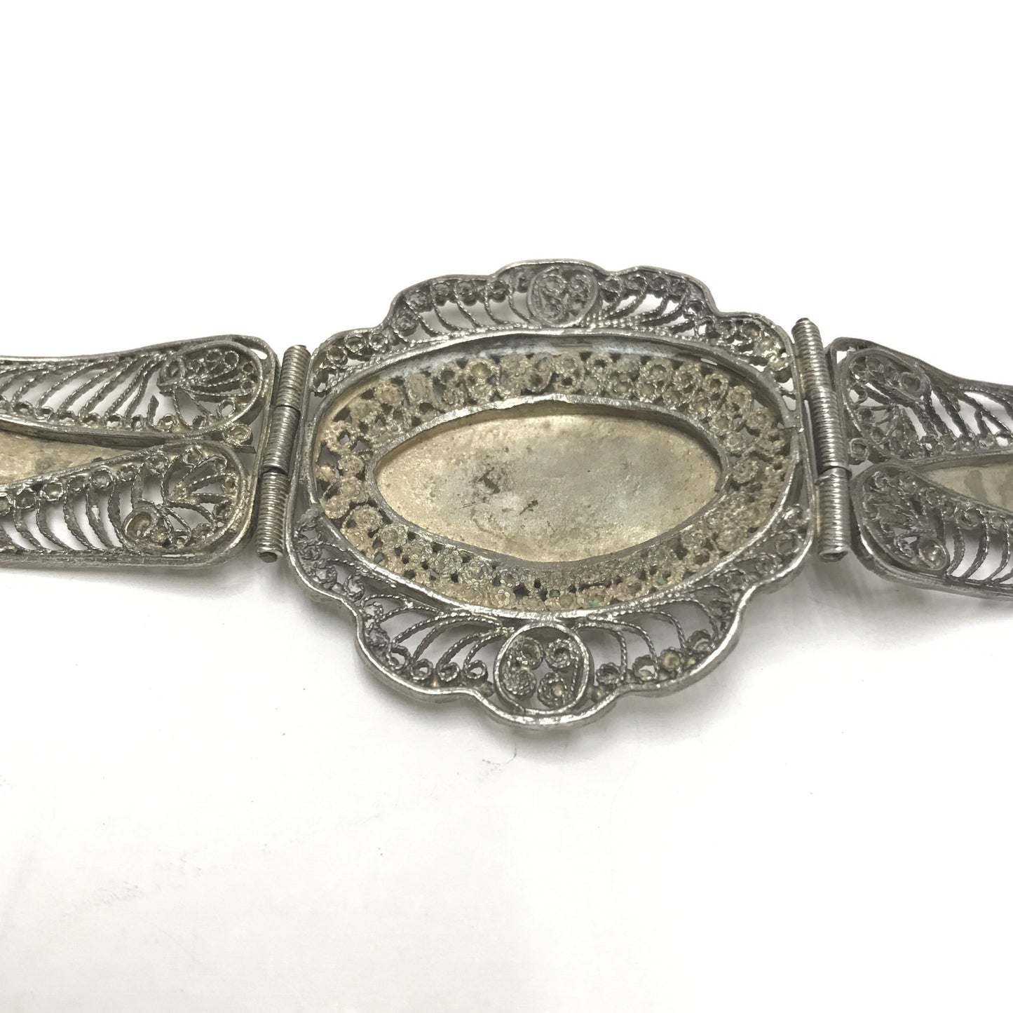 Silver Niello Filigree Link Bracelet