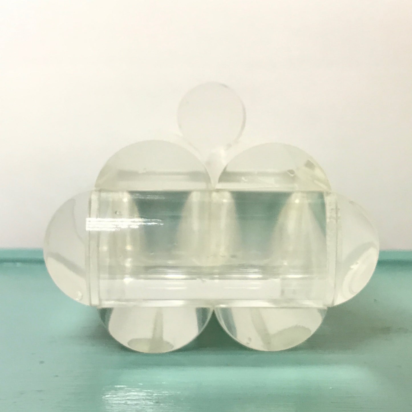 Chunky Art Deco Clear Lucite Trinket Box, Jewellery Box