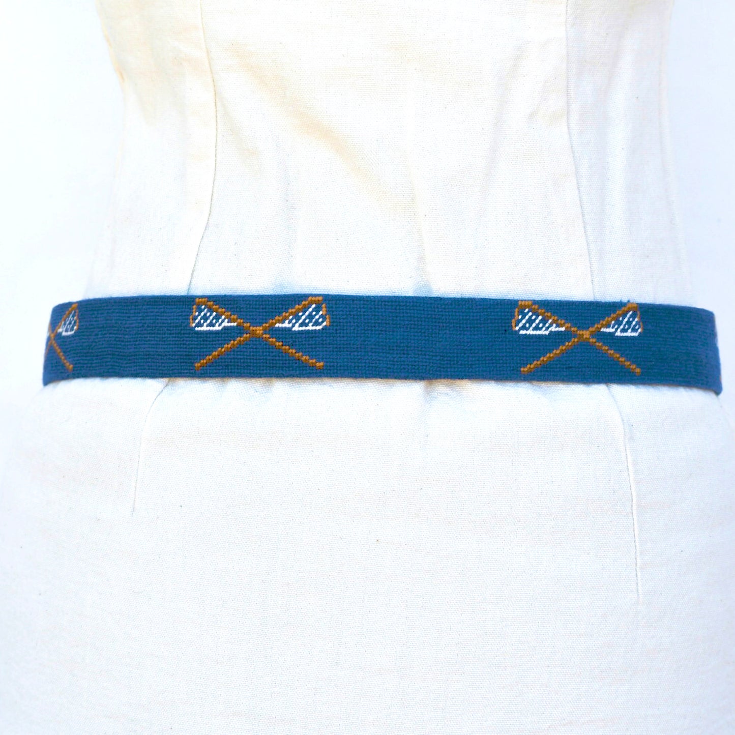 Smathers and Branson Needlepoint & Leather Belt, Lacrosse