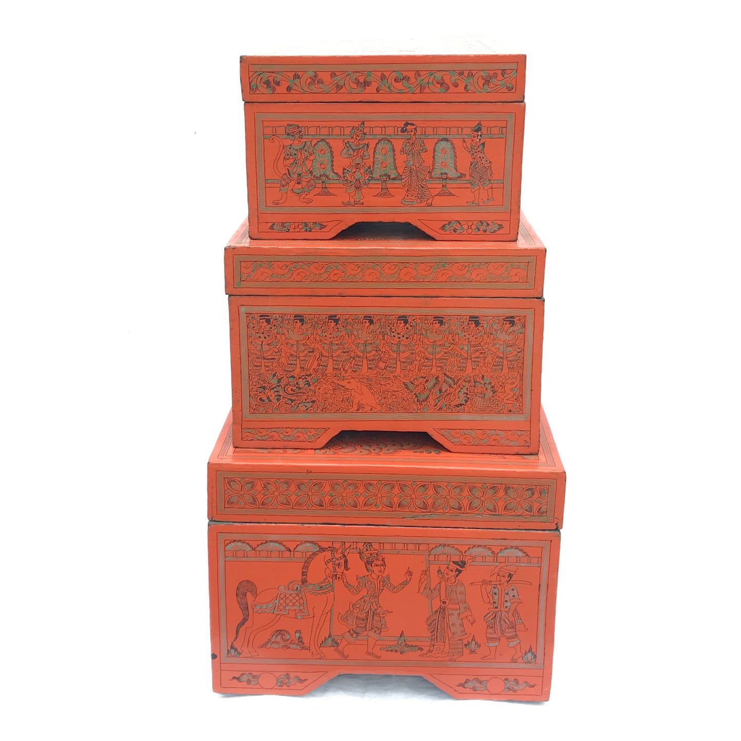 Thai Lacquerware Stackable Nesting Boxes