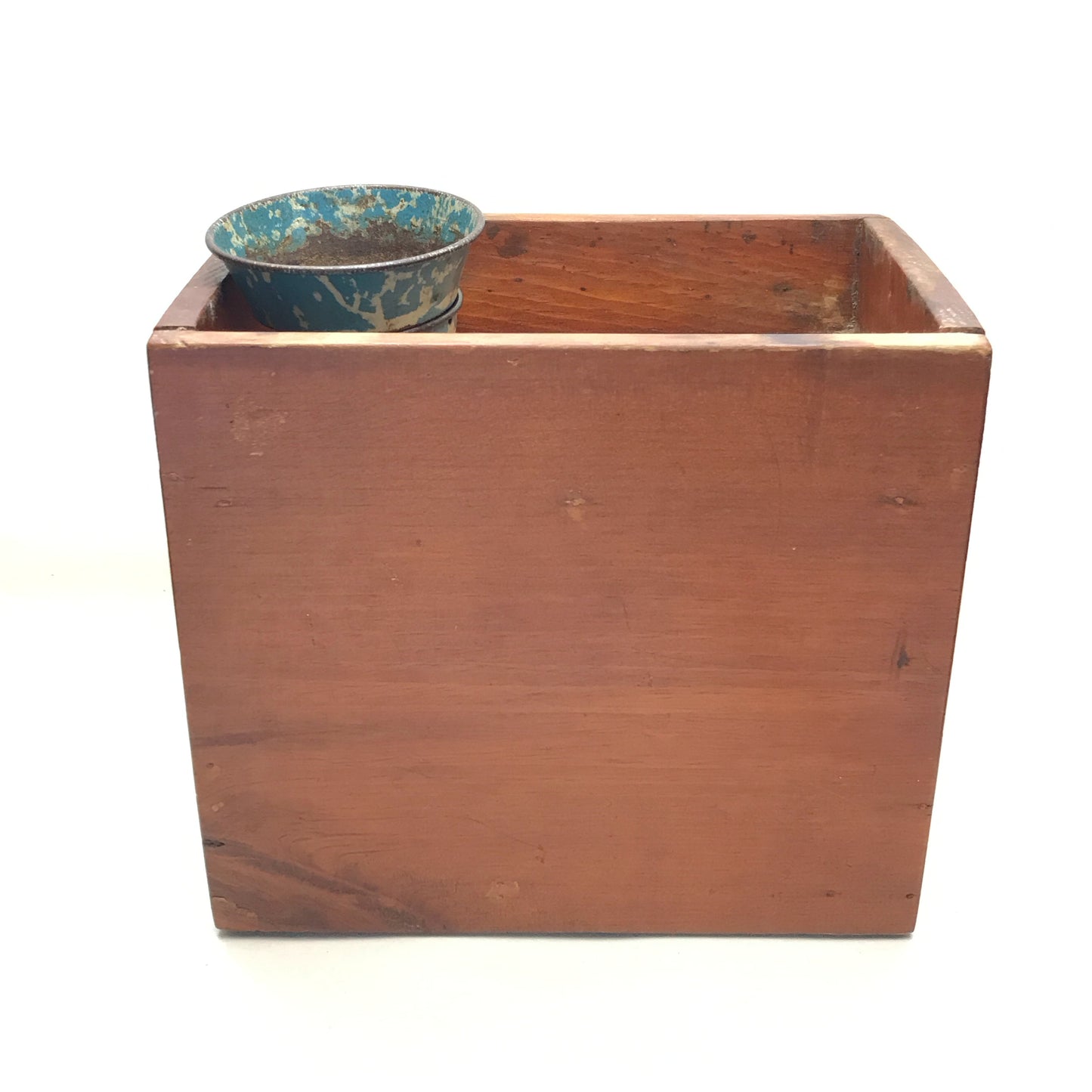 Wooden Mini Dry Sink with Enamel Dishes