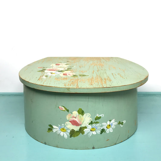 Large Shabby Chic Wooden Storage Box, Distressed Handpainted