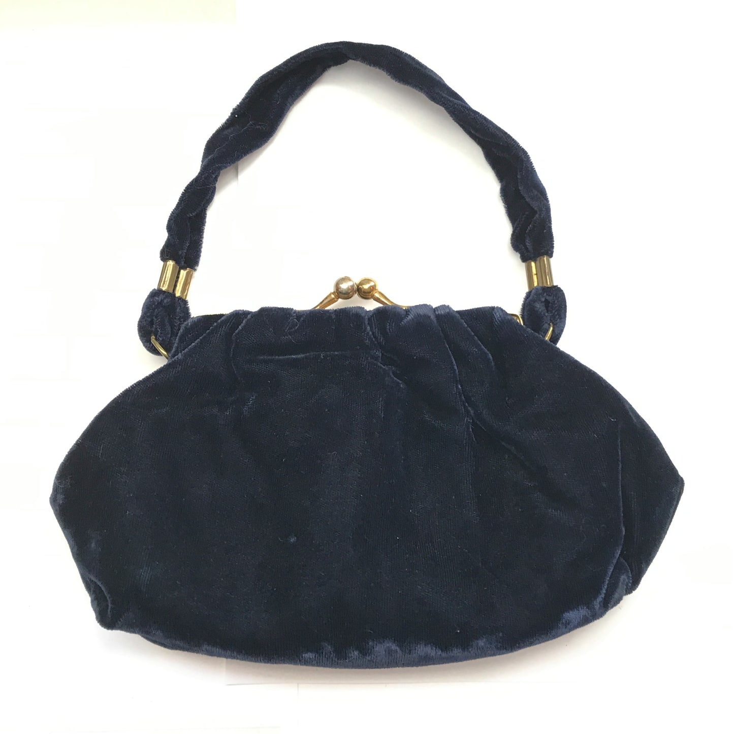 Small Vintage Blue Velvet Evening Bag, Soft Sided Fabric Purse (SOLD)